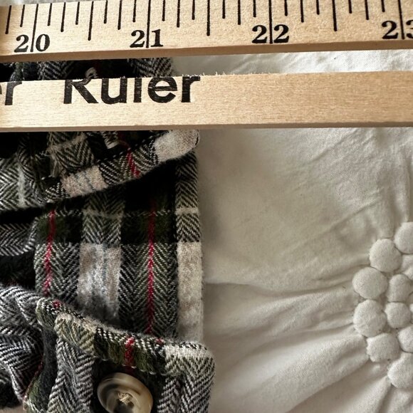 Arizona Plaid Flannel Shacket w/Corduroy Collar Zip Front White/Green/Red/Black - Picture 10 of 10